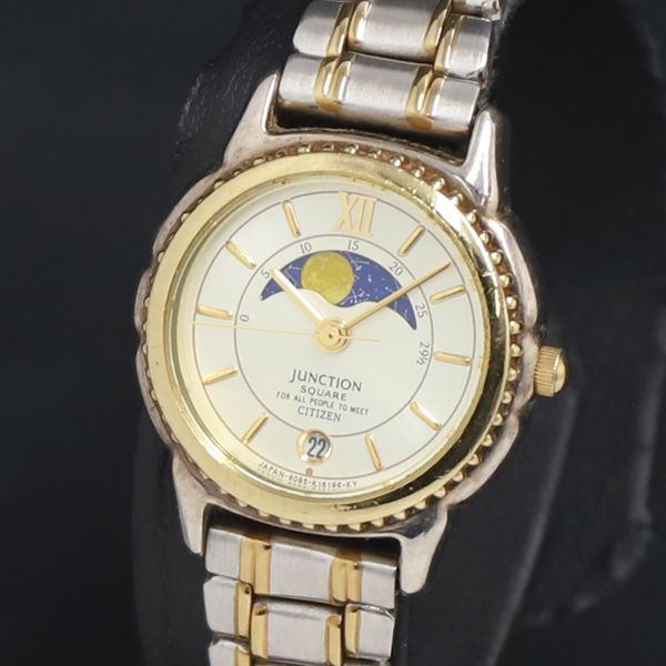 【ジャンク品】CITIZEN QZ ジャンクション シチズン スクエア 6085-K04913 ゴールド文字盤