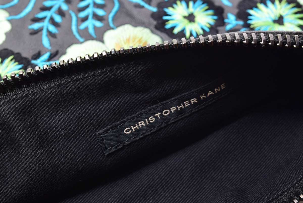 Christopher Kane フラワーエンブロイダリー レザー ポーチ | www