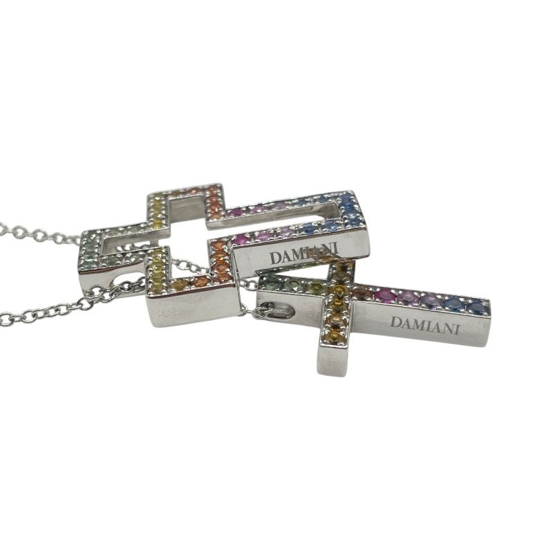 【美品】ダミアーニ/ベルエポックK18WGレインボーダイヤネックレス/ DAMIANI ダミアーニ ベルエポック レインボー ネックレス