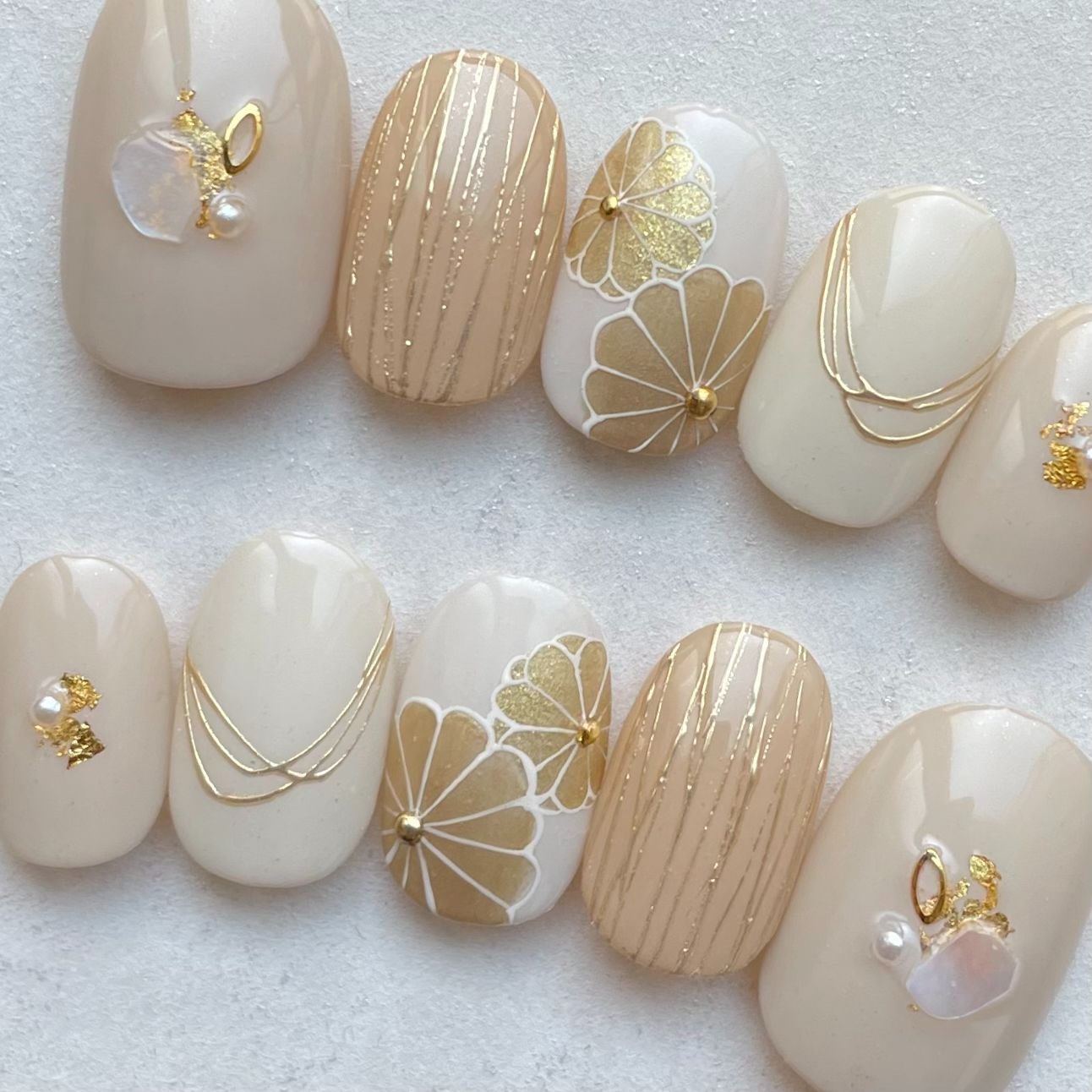 ネイルチップ ブライダル 結婚式 ウエディング 和装 ネイルチップオーダー プラチナシルバーフラワー シルバー ネイルチップ 和装