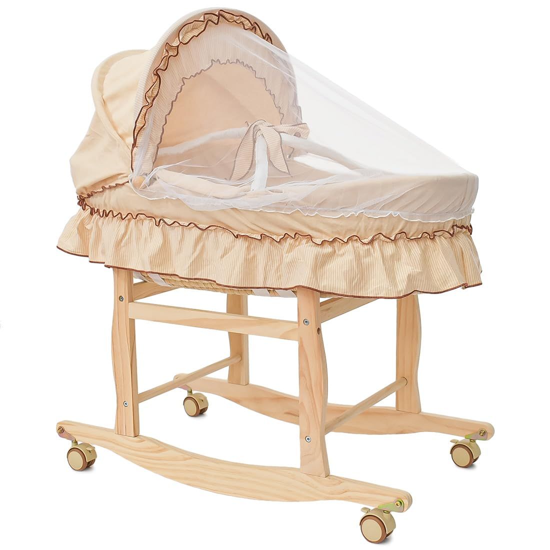 Cific クーファン 2wayスタンド付 ゆりかご トウモロコシ葉っぱ編み 万全 出産準備 赤ちゃん スカート