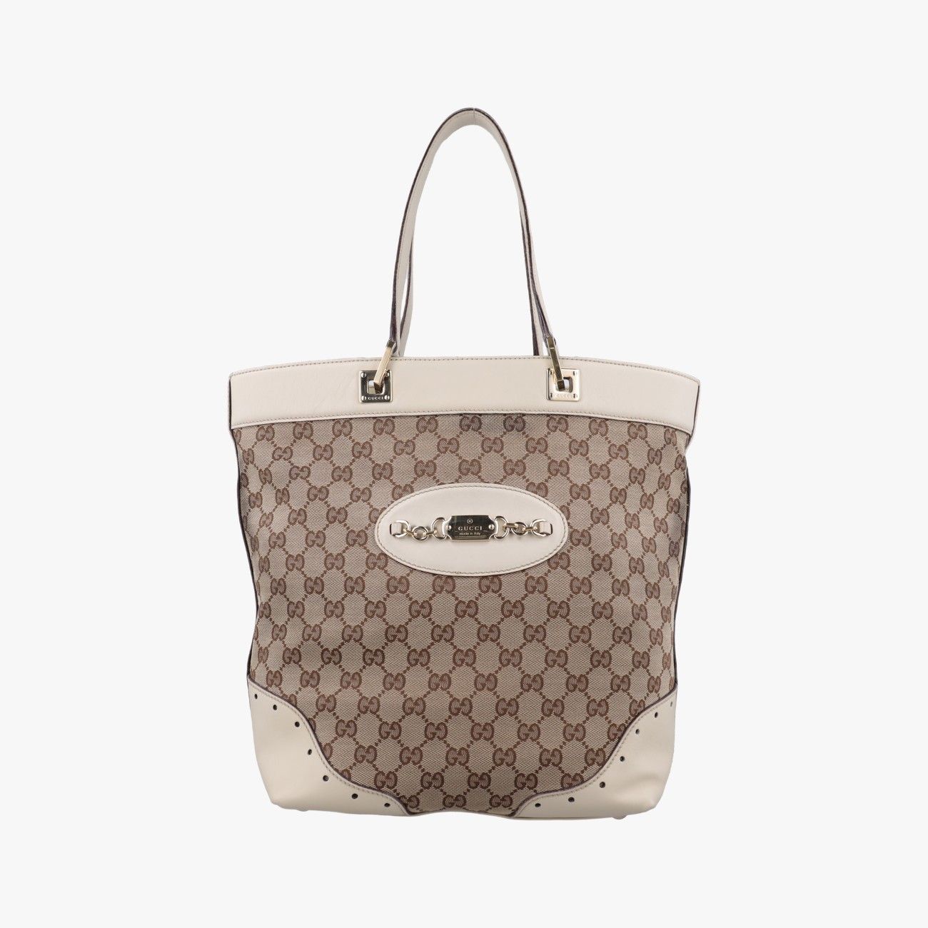 グッチGucciヴィンテージショッピングホワイトファブリック145984