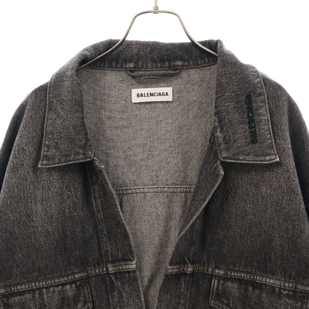 バレンシアガ デニムジャケット ブラック 2WAY BALENCIAGA Balenciaga ウォッシュド デニムジャケット | ブラック