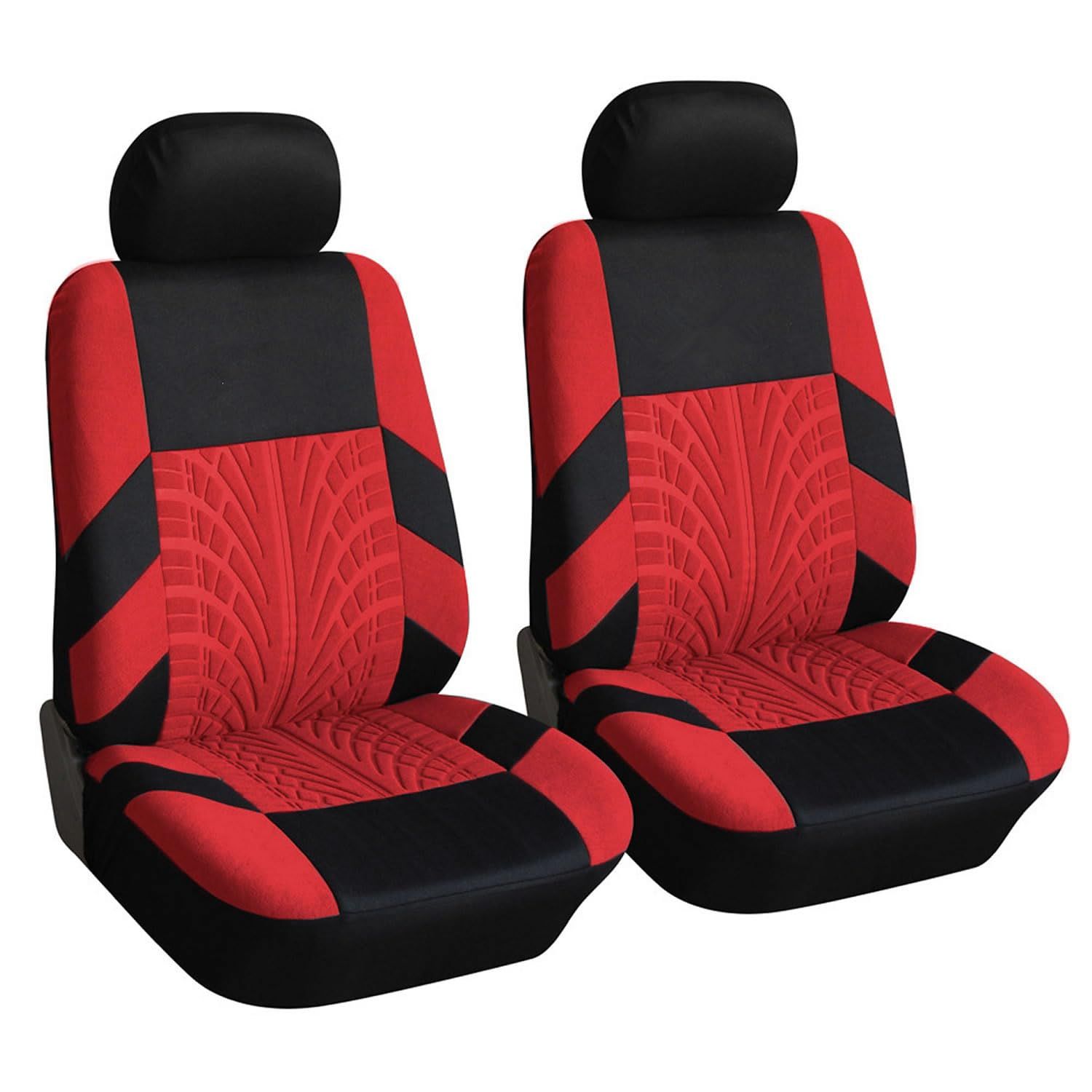 Archnote カー シート カバー 車 座席 汎用 軽自動車 普通車 運転席 助手席 2個 セット フロント 2座席分 押し洗可 伸縮 レッド 赤 [レッド]