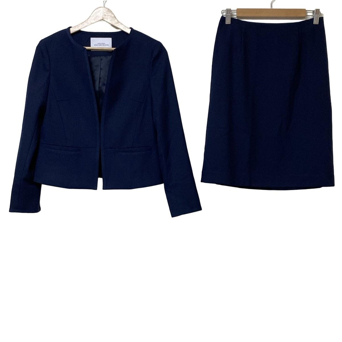 United Arrows GREEN LABEL RELAXING ユナイテッドアローズ グリーンレーベル スカートスーツ サイズ38 M レディース - ダークネイビー