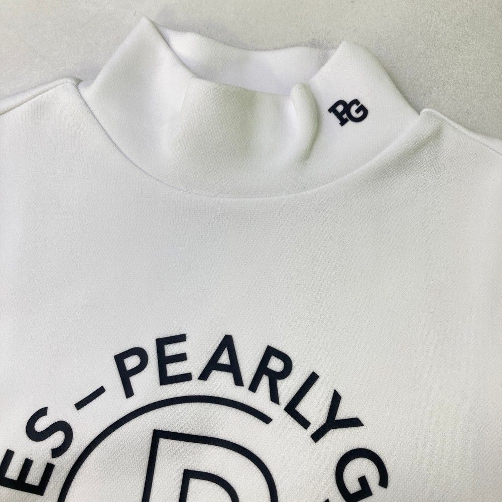 サイズ：1 PEARLY GATES パーリーゲイツ  ハイネック長袖Tシャツ  ホワイト系 [240101461673] ゴルフウェア レディース ストスト サイズ：1 PEARLY GATES パーリーゲイツ ハイネック長袖Tシャツ