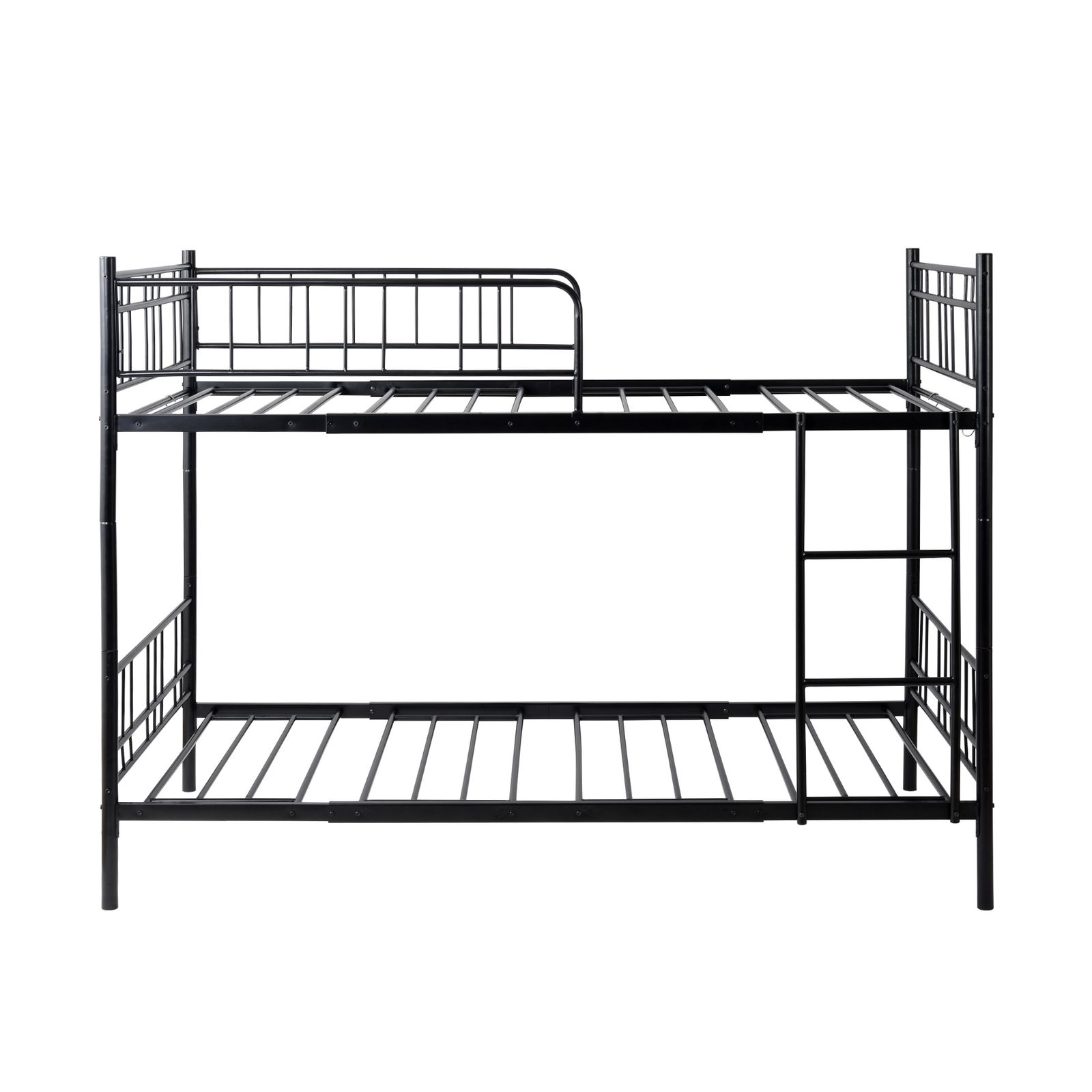 二段ベッド 二段ベッドパイプ 耐震 子供ベッド 子供部屋  学生寮 ブラック ブラック二段ベッド 子供部屋用 パイプ製 省スペース設計 二段ベッド 二