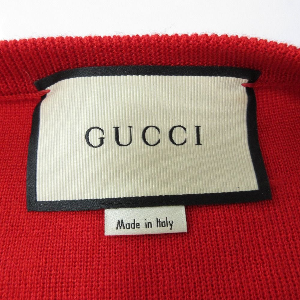 美品 GUCCI グッチ ボーダー柄 カシミヤシルク ロングスリーブ ボートネック ニット セーター S レッド レディース 古着 中古 GUCCI - 美品 GUCCI グッチ ボーダー柄 カシミヤシルク ロング