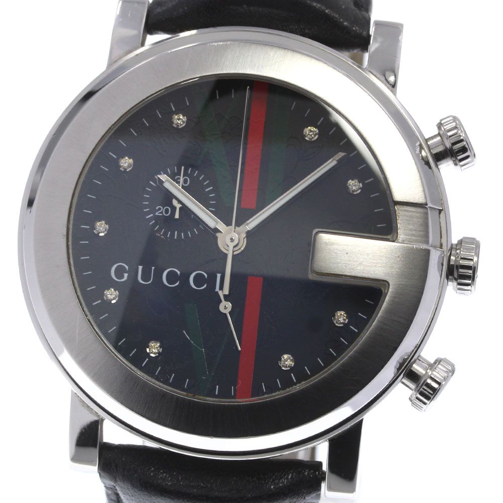 GUCCI】グッチ 101M クロノグラフ 9Pダイヤ YA101322 クォーツ メンズ 