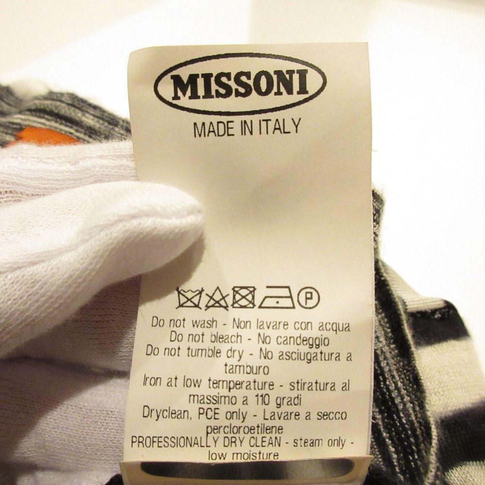 美品 MISSONI ミッソーニ 総柄 カシミヤ シルクブレンド ニットカーディガン 42 ブラック ホワイト レディース 古着 中古 美品 MISSONI ミッソーニ 総柄 カシミヤ シルクブレンド ニット
