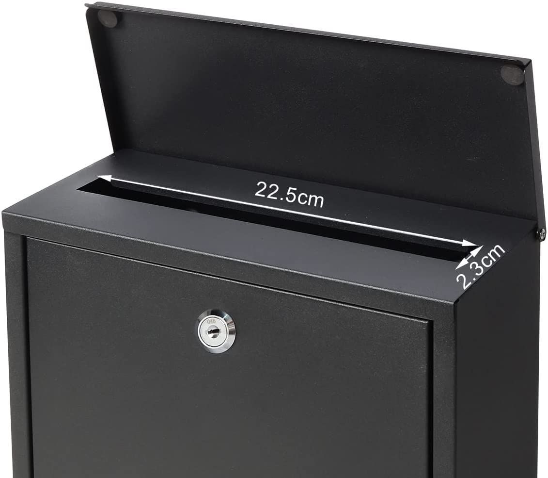 人気商品 Jssmst ジェスマット メールボックス ポスト 郵便受け 壁掛け 壁掛け 郵便ポスト キーロック式 金属製 大容量 アップグレード 32*26*10.7cm 07-キーロック