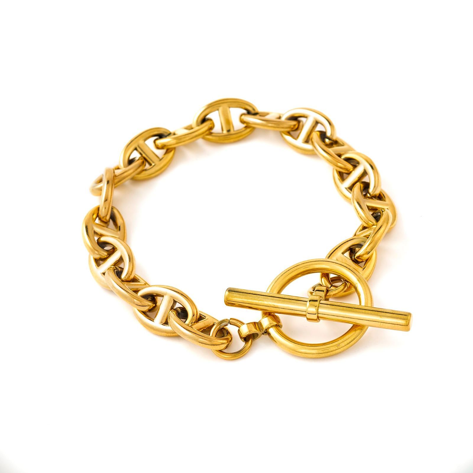 チェーン ブレスレット 18.5cm 3.1グラム K18YG イエローゴールド