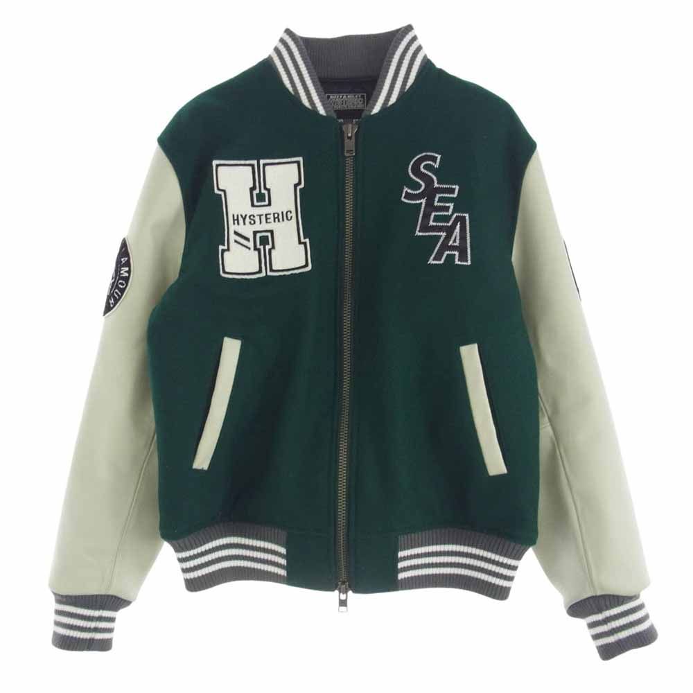 HYSTERIC GLAMOUR ヒステリックグラマー × WIND AND SEA ウィンダンシー 21AW WDS-HYS-3-01 TEAM  STADIUM JUMPER バーシティ ジャンパー スタジャン ブルゾン M【中古】 - メルカリ