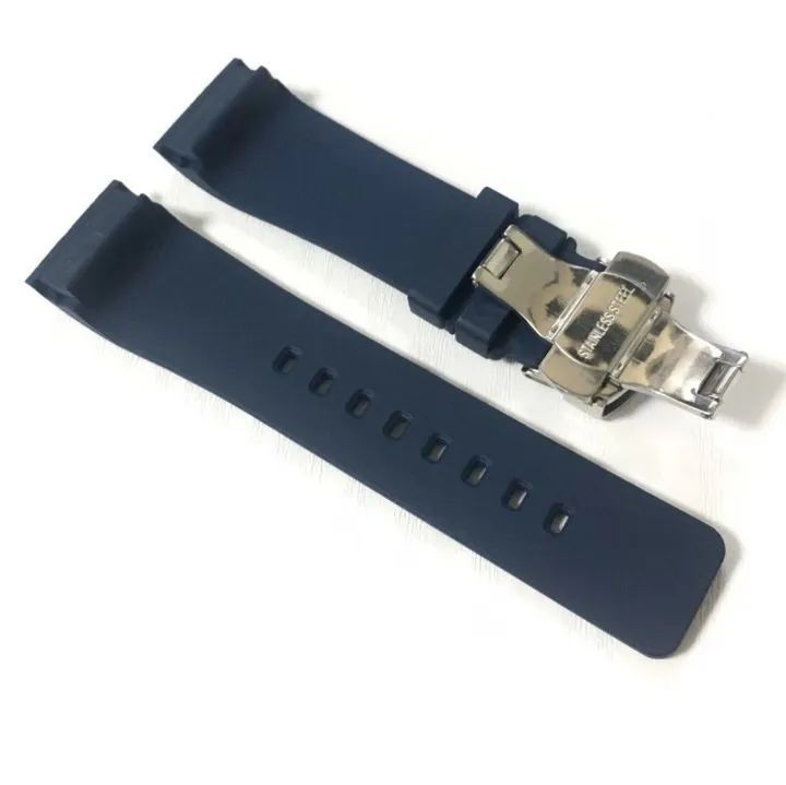 激安特価 シリコン 腕時計 23mm ラバーベルト 紺 ネイビーブルー ラバーベルト