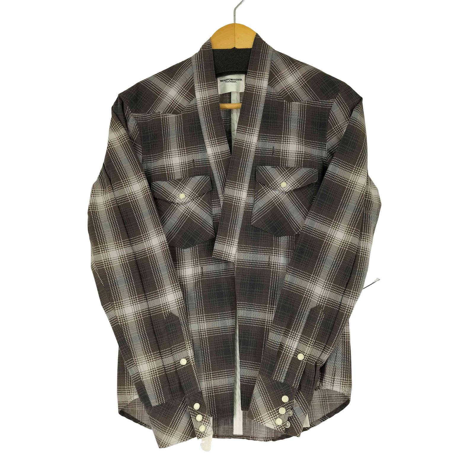 TAKAHIRO MIYASHITA The SoloIstソロイスト チェックポンチョ ブルー 44