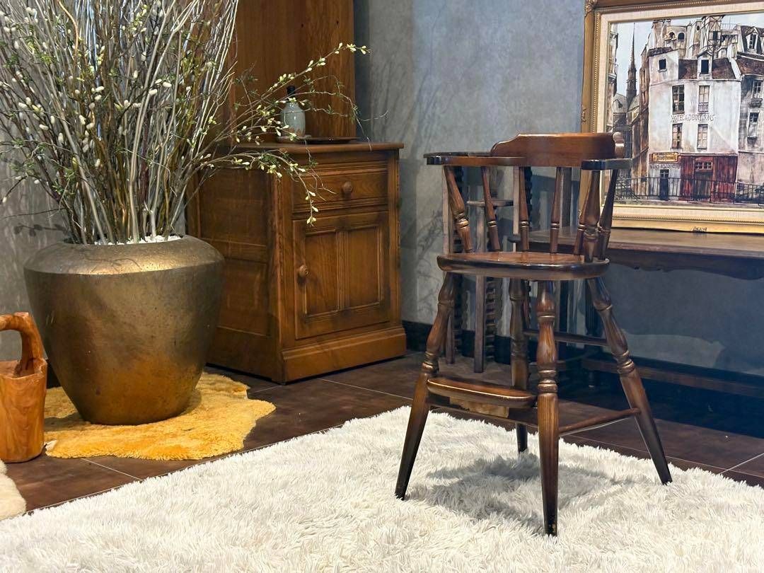 ベビーチェア キッズチェア 子供イス ハイチェア アンティーク ビンテージ G