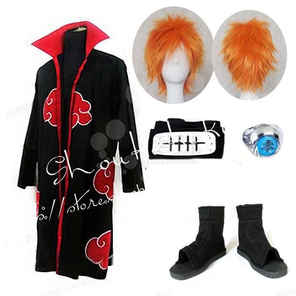 NARUTO 白 コスプレ衣装 ウィッグ付き ナルト疾風伝 うずまきナルト