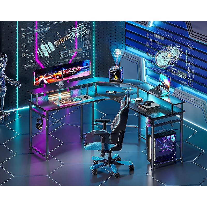 ODK ゲーミングデスク L字 パソコンデスク l字デスク デスク 机 幅129