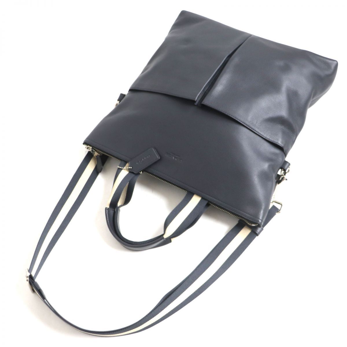 極美品▽COACH コーチ F54759 フィールド フォルドオーバー ロゴ刻印 