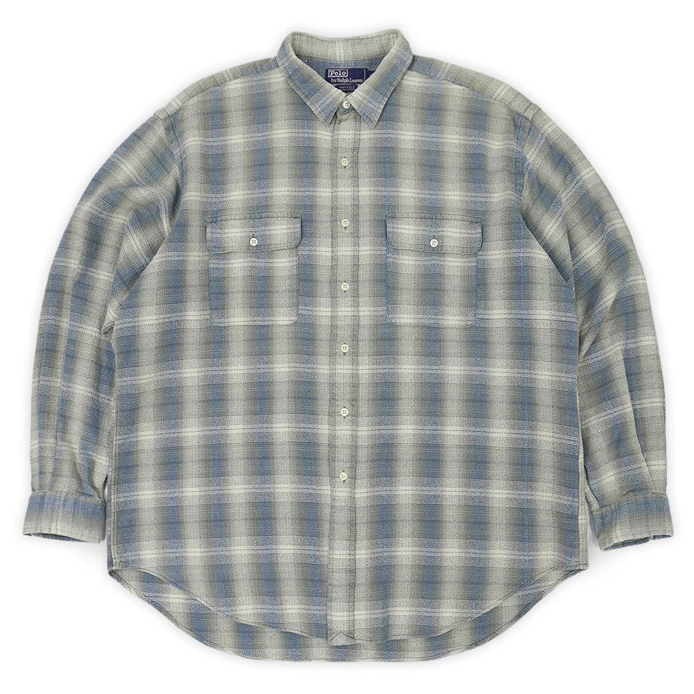 美品 90年代 ポロラルフローレン WHITFIELD ワークシャツ チェック ポロラルフローレン POLO RALPH LAUREN 90s 90年代 オンブレ