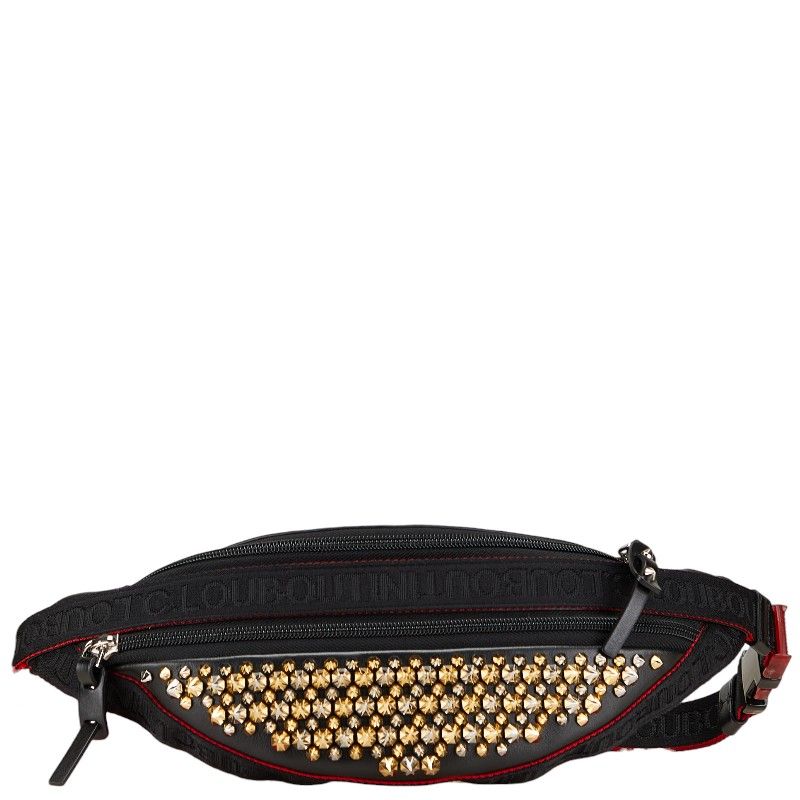 クリスチャンルブタン スタッズ ボディバッグ ウエストバッグ ブラック