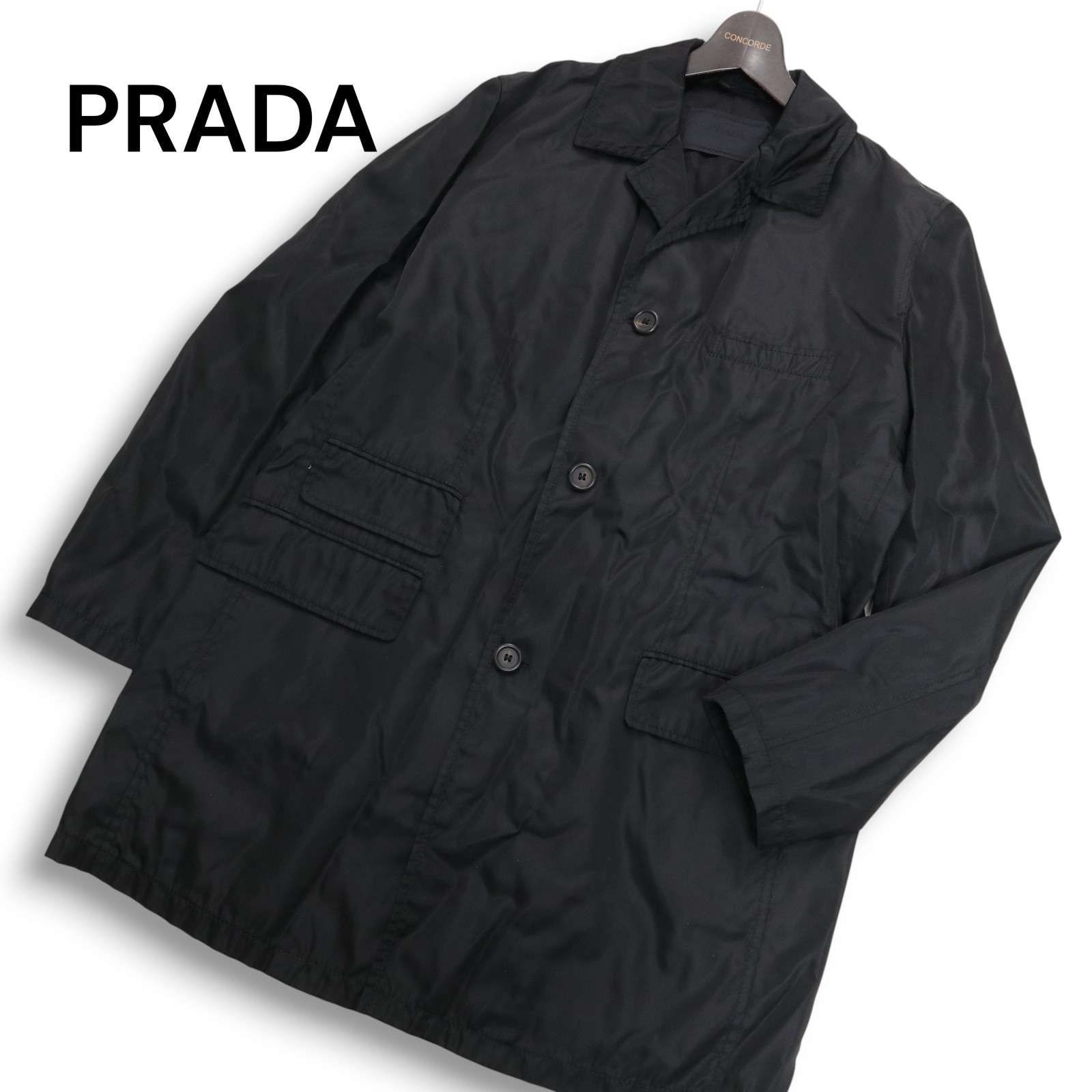 90s☆ PRADA プラダ 通年 ナイロン ハーフ コート ジャケット Sz.S