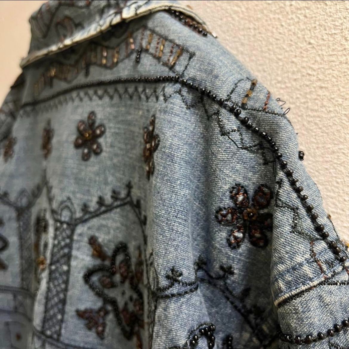 デニムジャケット 刺繍