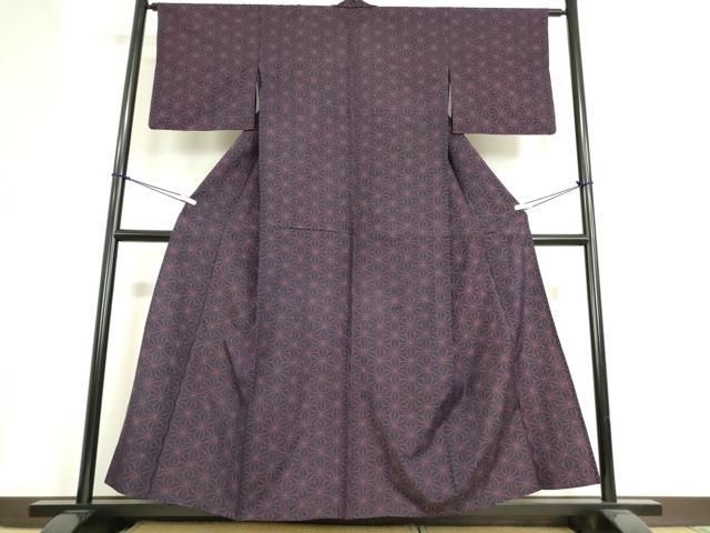 平和屋着物▽上質な紬 単衣 花切嵌め文様 正絹 逸品 DAAV5640az