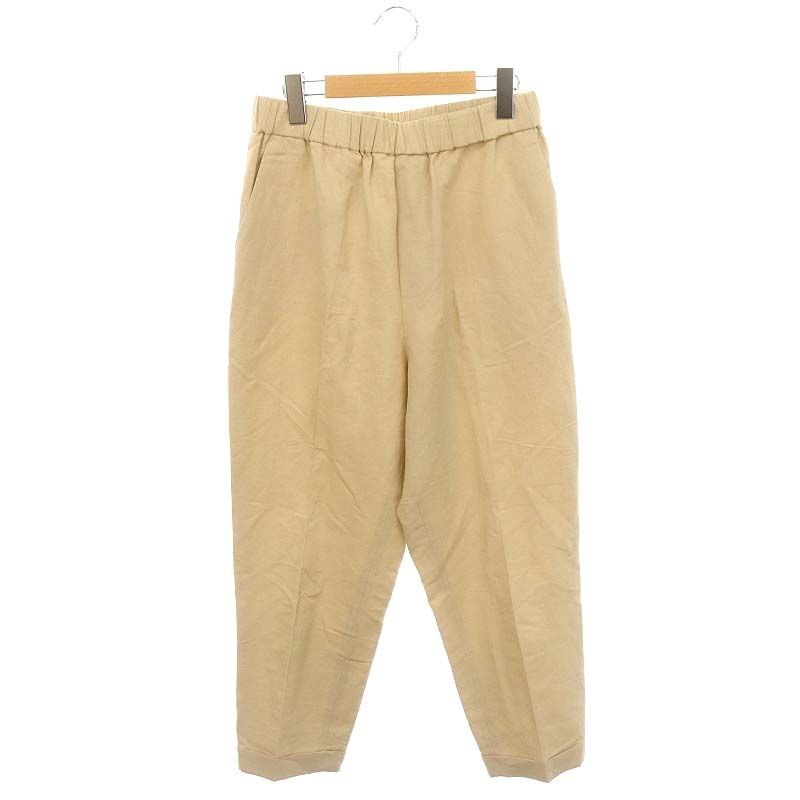 プレインピープル PLAIN PEOPLE 24SS ポプリンワッシャーテーパードパンツ ワイド リネン ロールアップ タック 3 ベージュ |CX OS PN