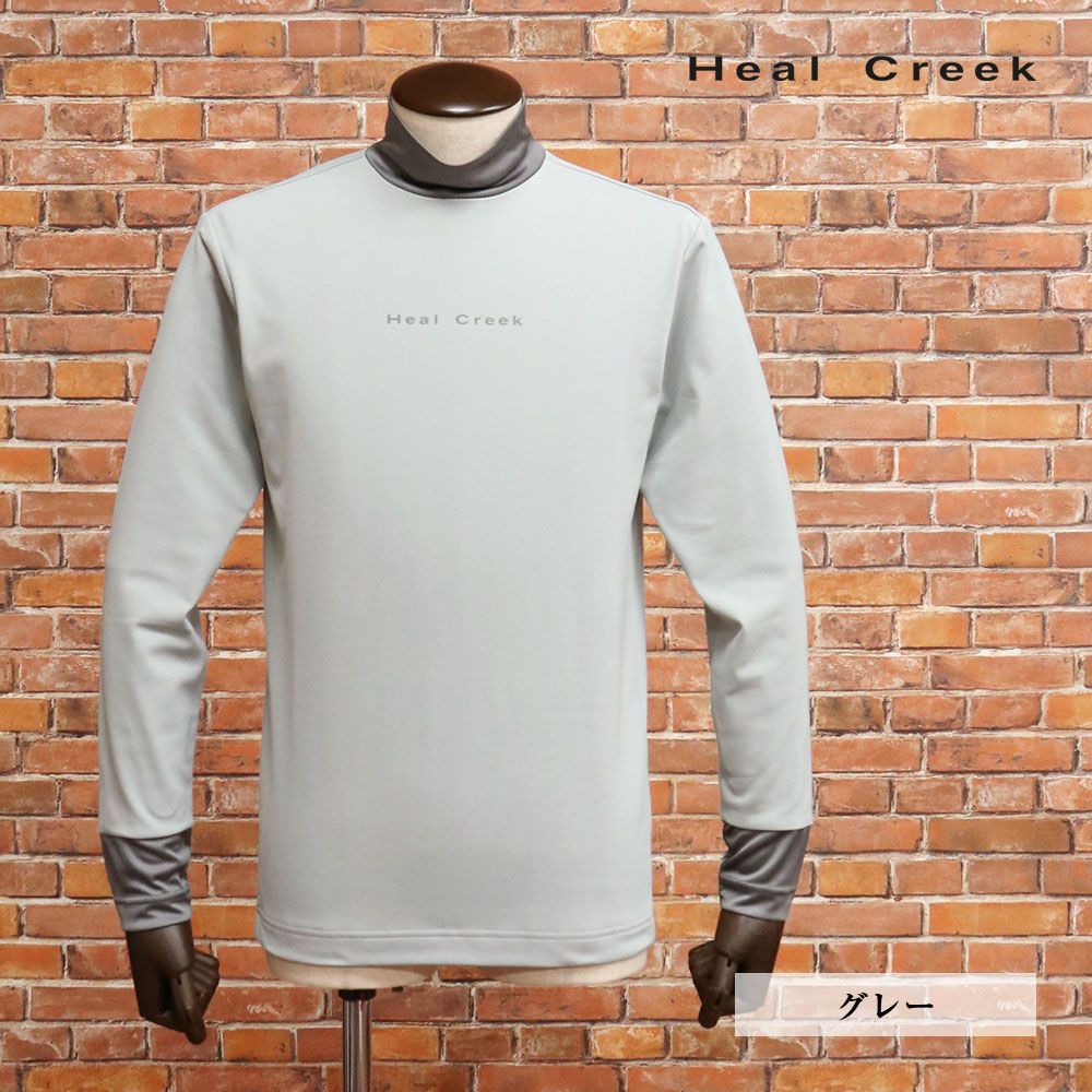 Heal Creek - coco 中古 ヒールクリーク HEAL CREEK メンズ セーター 52(LL) 紺 長袖クルーネックニット カシミヤ混 ロゴ総柄 Heal Creek（ヒールクリーク）/Heal Creek（ヒールクリーク
