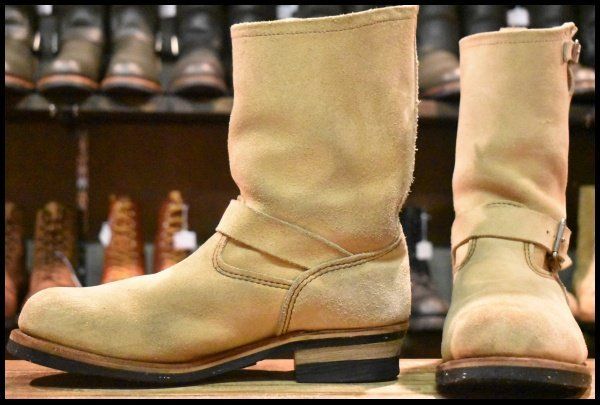 11D 08年 レッドウィング 8268 スエード エンジニア ホーソーンアビレーン ラフアウト スチールトゥ ブーツ redwing HOPESMORE FJ008
