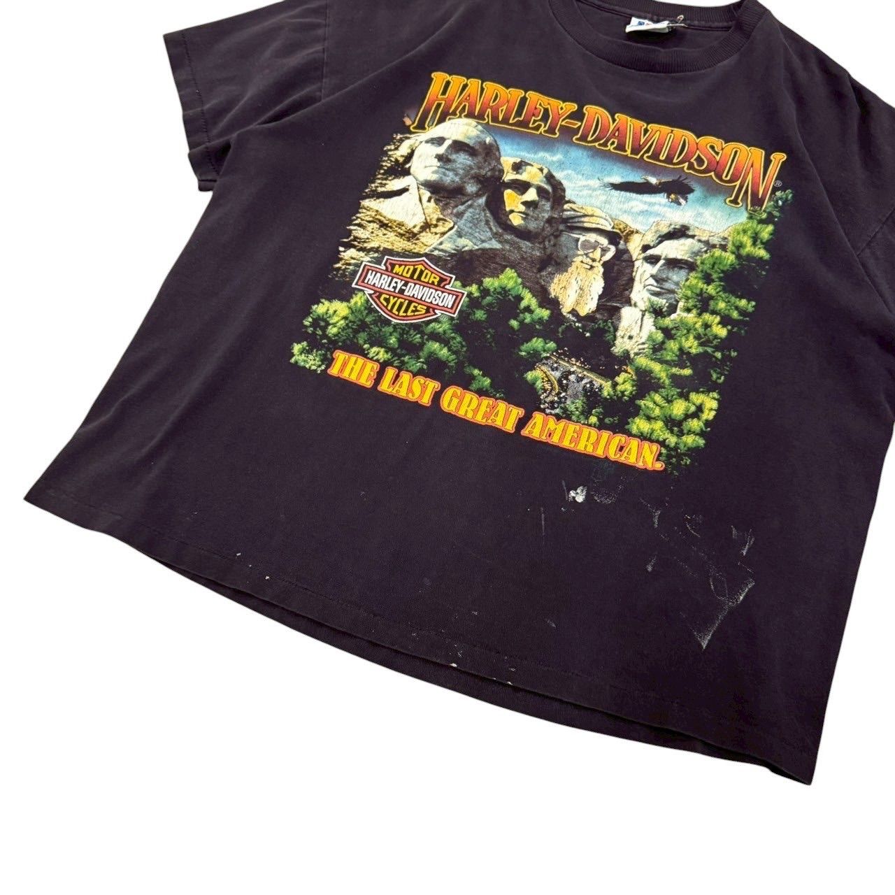 Vintage 80s Harley Davidson T-shirt Mens XL 3D Emblem Eagle