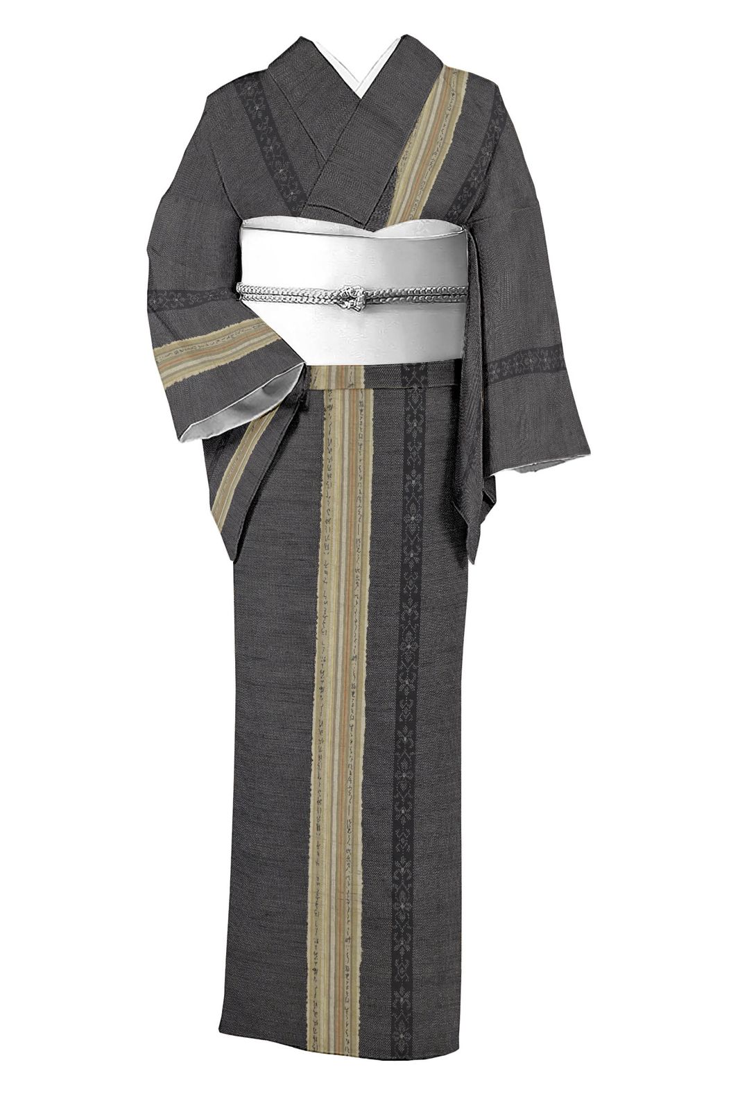 創作紬】川村久太郎｜お仕立て上がり｜中古品｜身丈155 裄67