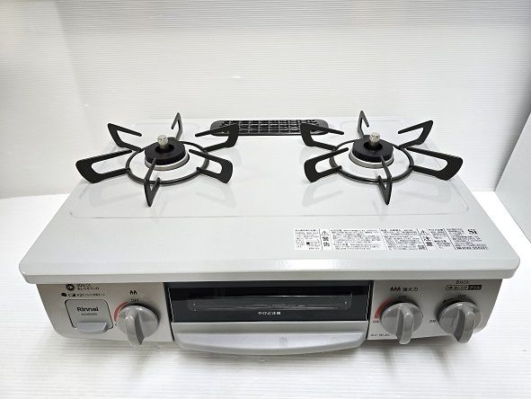 品 リンナイ Rinnai ガスコンロ LPガス 右強火力 水無片面焼グリル KG 35 NGR 製 スカイグレー 〇YR 18067〇