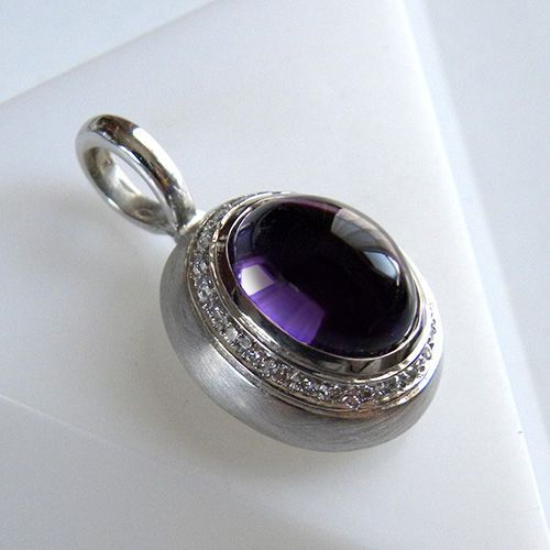 ペンダントトップ K18WG アメジスト3.16 ダイヤモンド D0.04 ペンダントトップ K18WG アメジスト3.16 ダイヤモンド D0.04