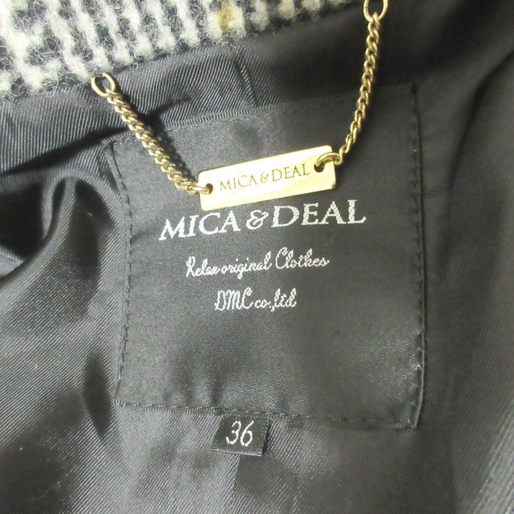 美品 MICA＆DEAL マイカアンドディール グレンチェック柄 パールボタン