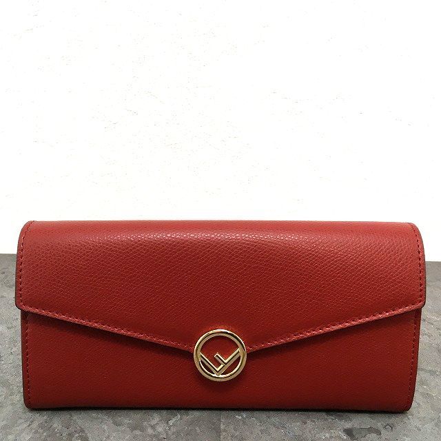 137 送料込み！ 未使用品 FENDI 長財布 8M0251 レッド エフイズ