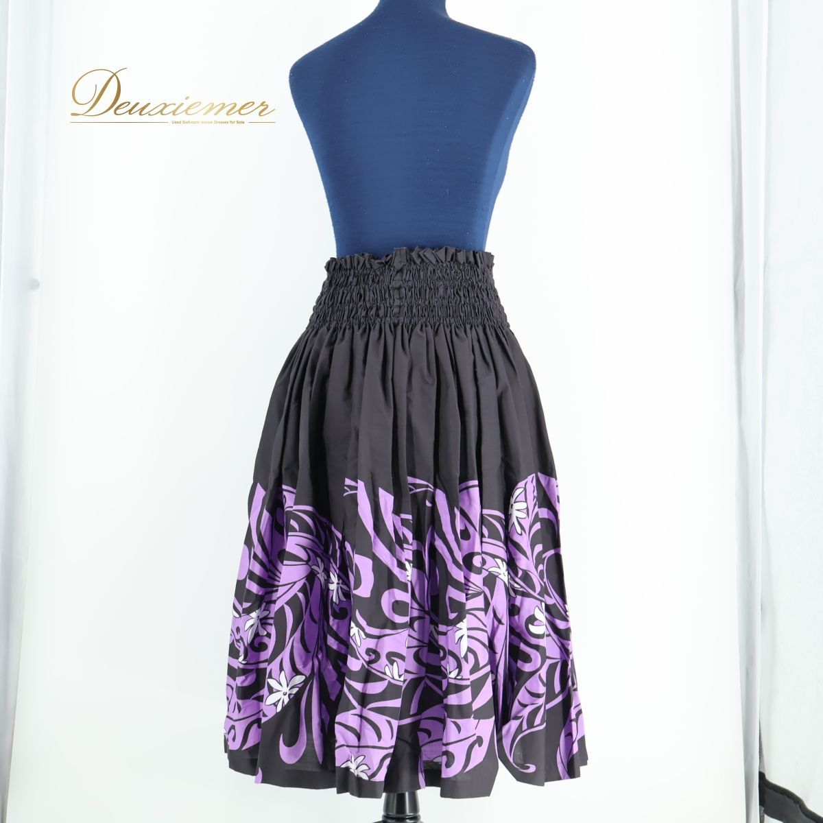 フラダンス Tahiti Imports パウスカート【ブラック】 日本製