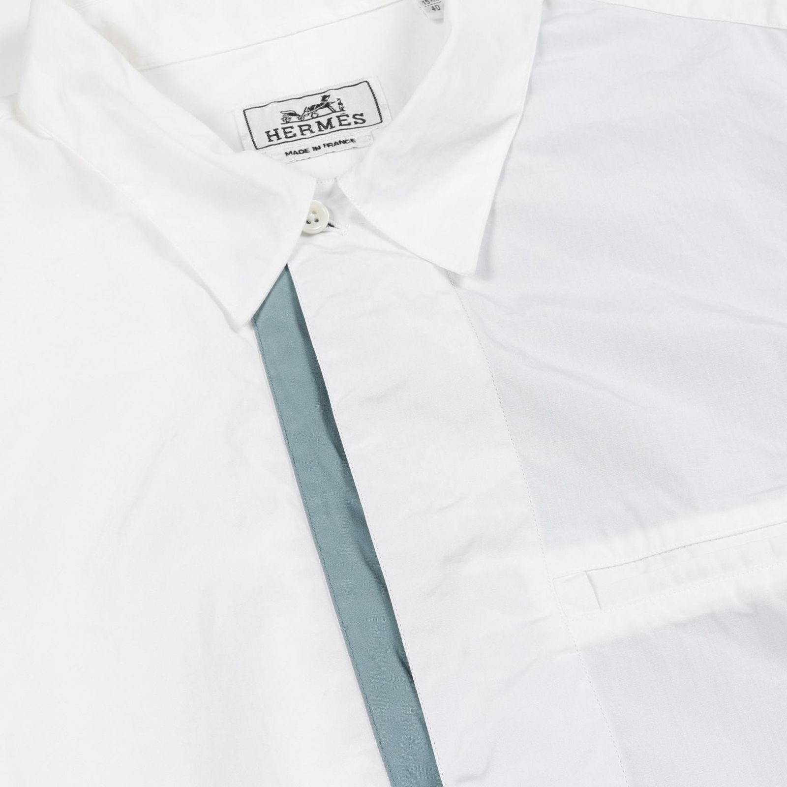 HERMES エルメス コットンシャツ ホワイト 38サイズ エルメス HERMES プルオーバー ホワイト コットン シャツ メンズ