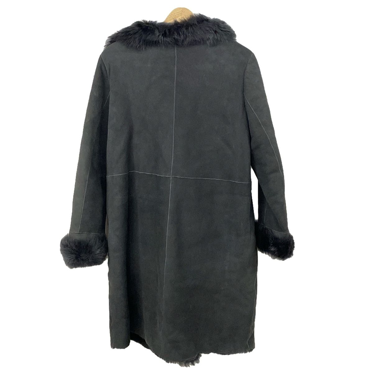 23区 ニジュウサンク コート サイズ40 M レディース - 黒 長袖 ムートン ファー 秋 冬