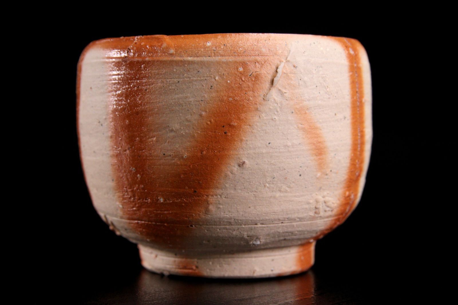 人間国宝 山本陶秀作 備前焼 酒吞 6cm ぐい呑み 唐物 骨董 古美術