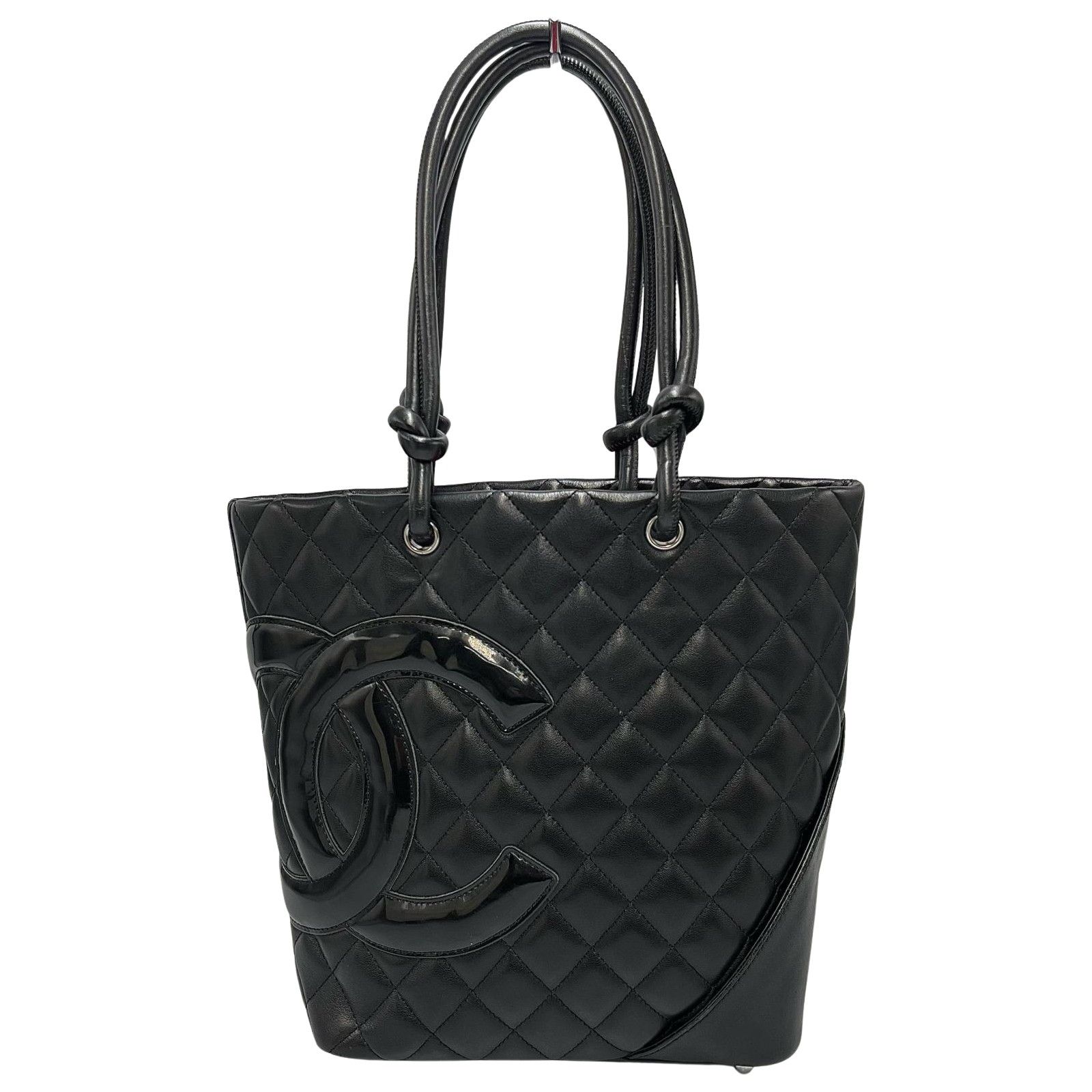 CHANELヴィンテージカンボンラインBag No.9ラムスキン30％値下げ CHANEL カンボン ラージ 2007年頃 トートバッグ ブラック