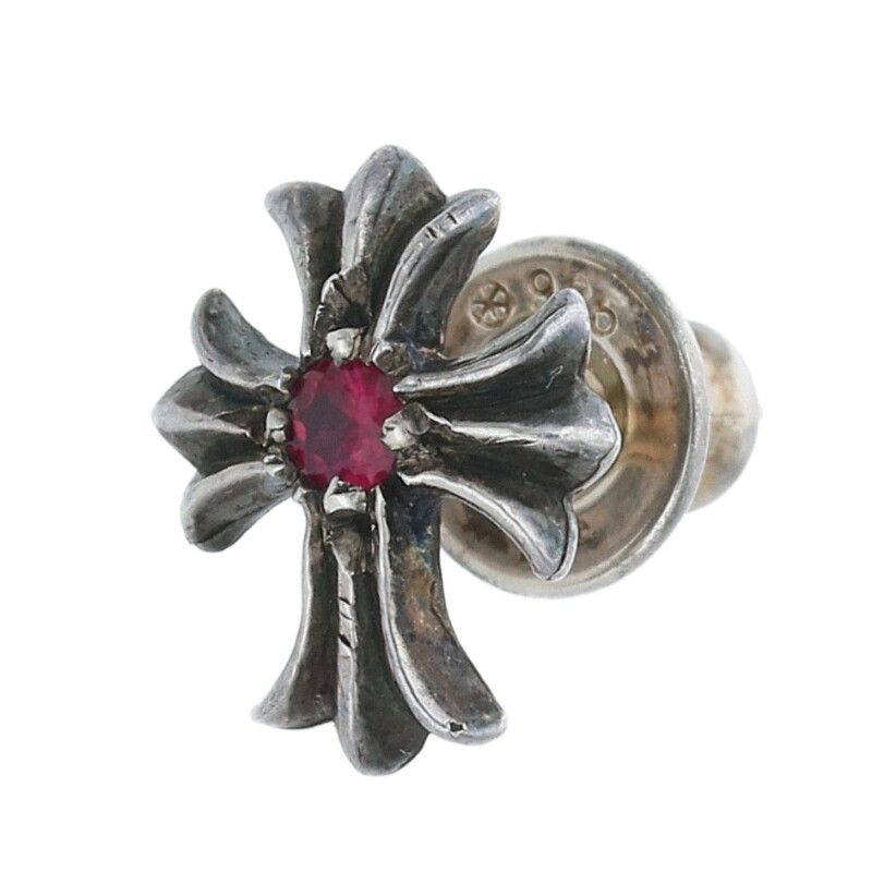 クロムハーツ No2 CH CRS RUB/CHクロススタッド 1ルビー/シルバー