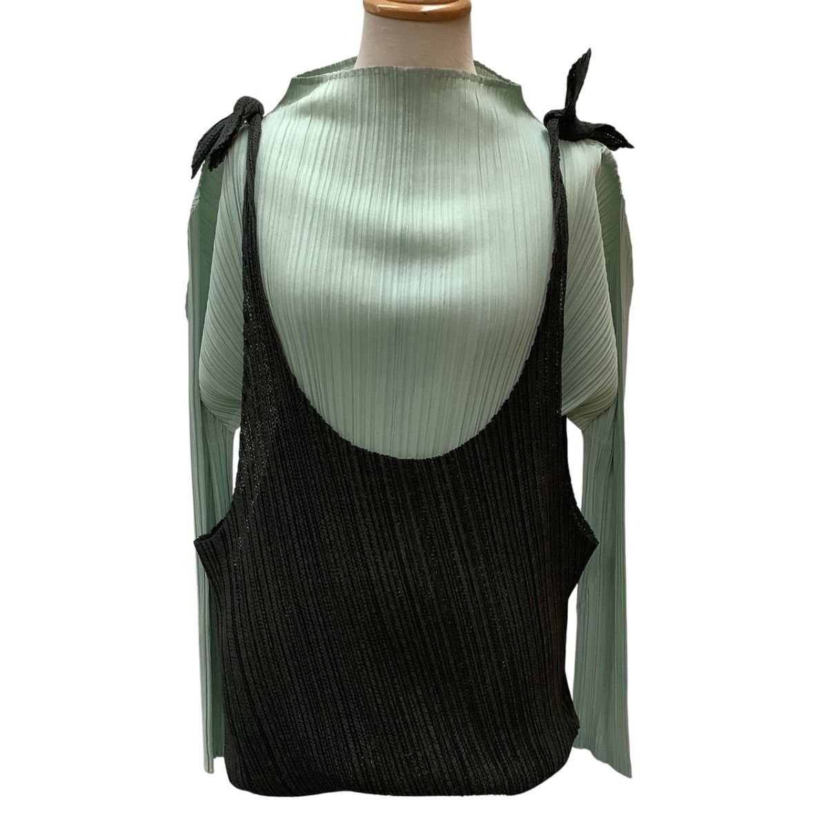 ISSEY MIYAKE イッセイミヤケ PLEATS PLEASE 変形 ワンピース カットソー SIZE 3 PP 51-JK 523 ミント