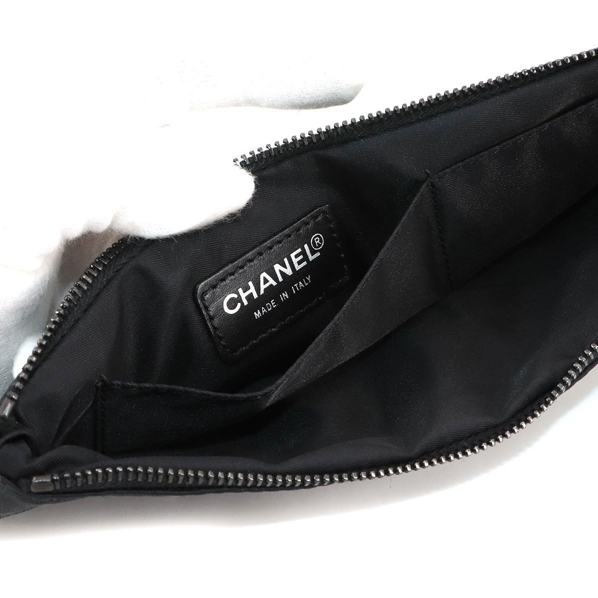 シャネル CHANEL ニュートラベルライン ポーチ ナイロンジャガード  