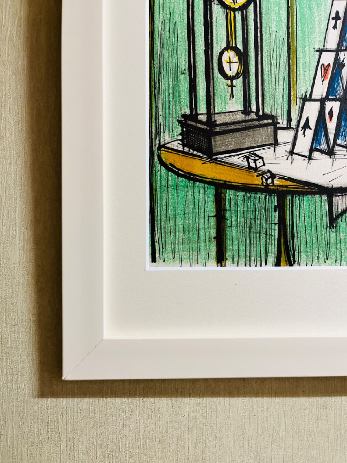 リトグラフ版画　ベルナール•ビュッフェ「カードの城」 ベルナール・ビュッフェ版画額「Le Chateau Nagoya（名古屋城
