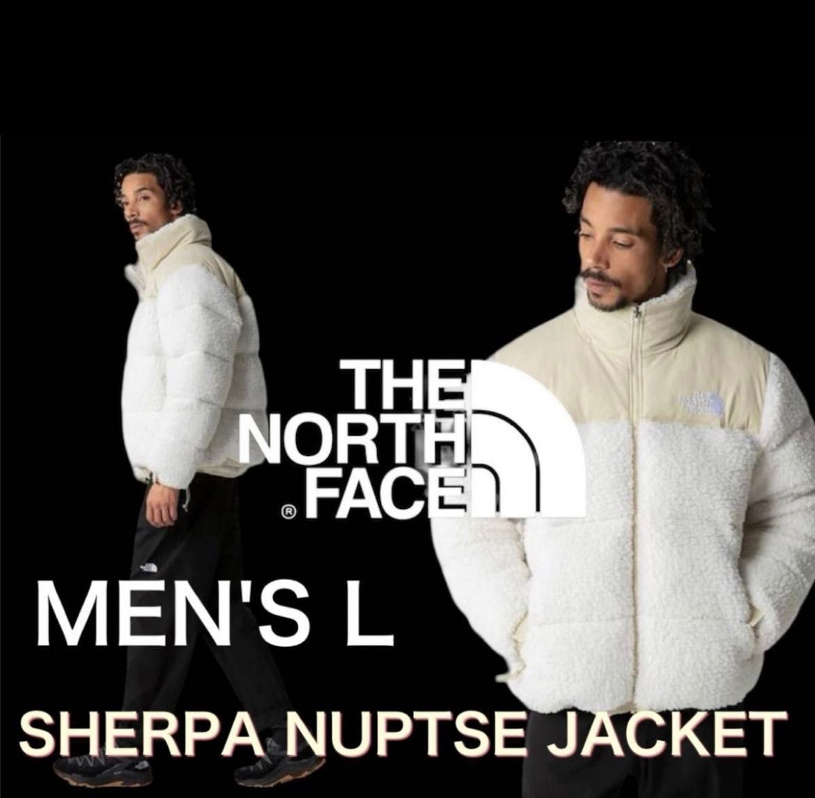 柄色THE NORTH FACE ダウンジャケット ヌプシ モコモコ シェルパ