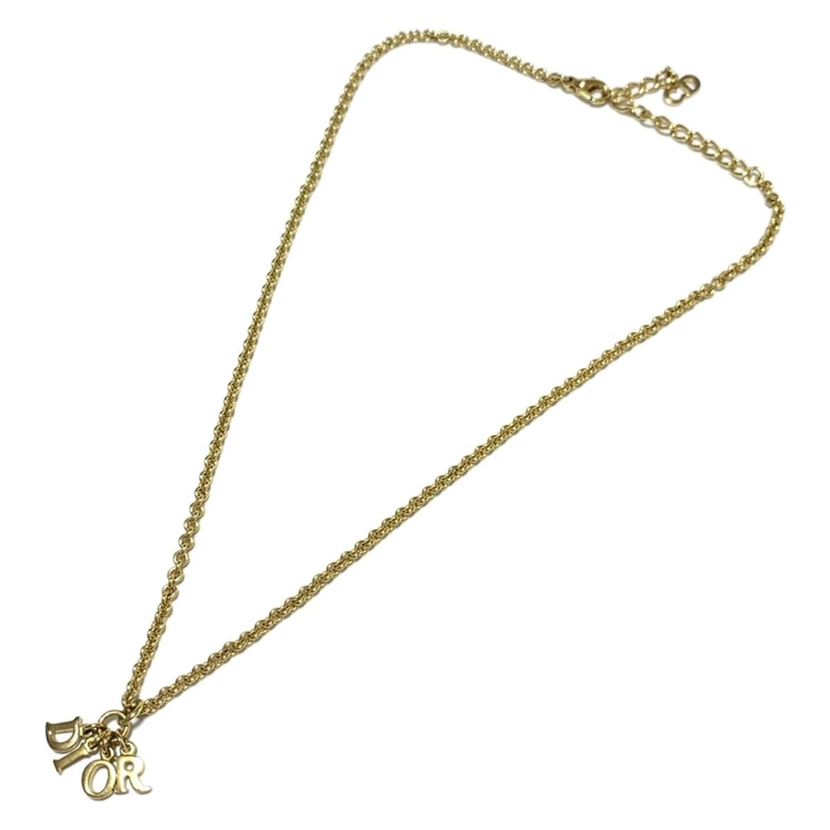 DIOR ChristianDior ディオール クリスチャンディオール ネックレス - ゴールド DIORモチーフ