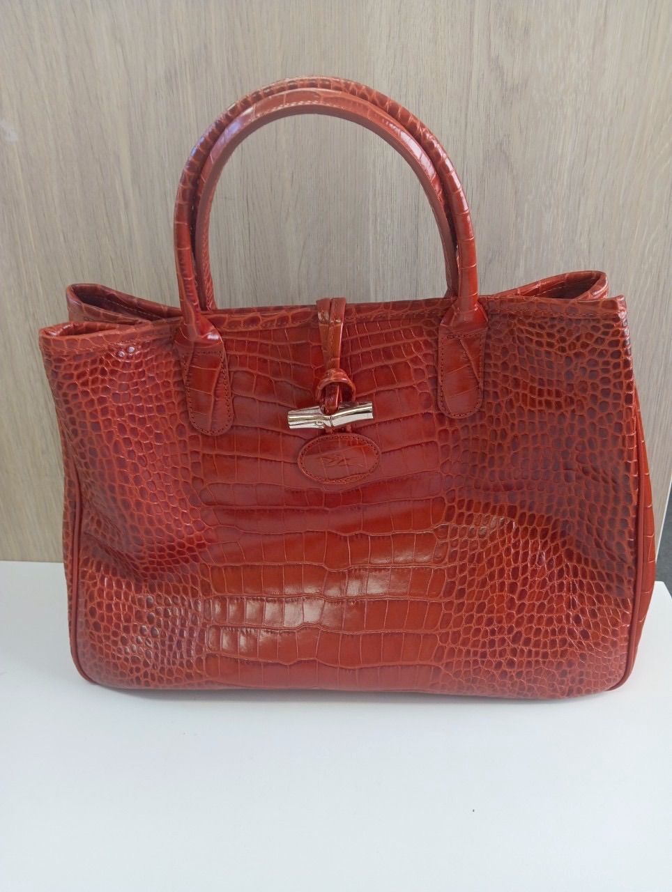 楽天市場】ロンシャン ロゾ クロコ型押し トートバッグの通販 未使用