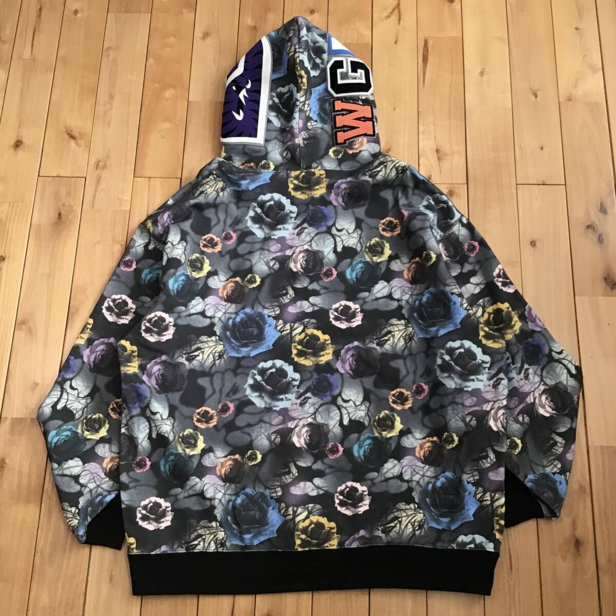 ☆2XL☆ BAPE FLORAL camo シャークパーカー shark full zip